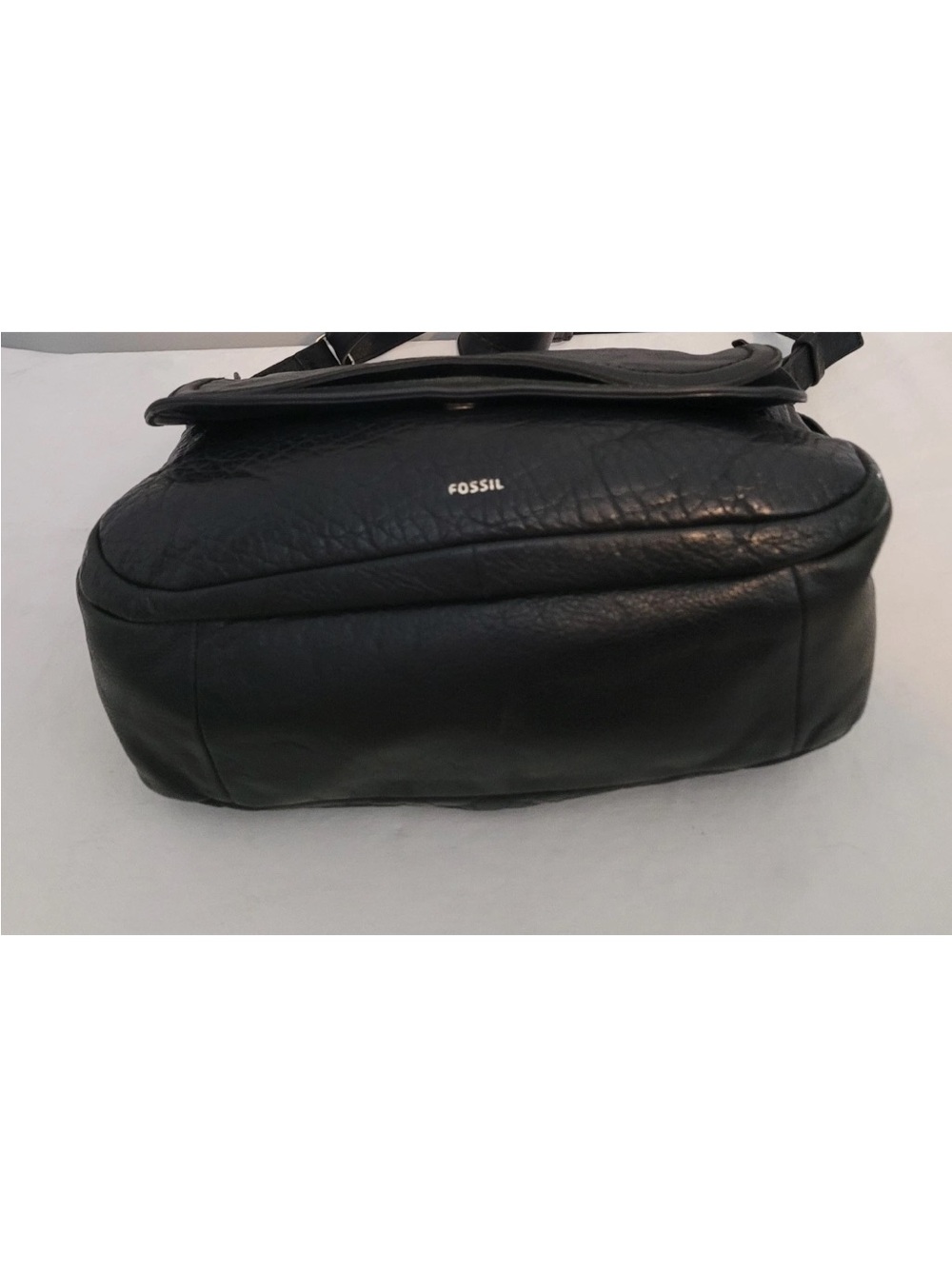 Fossil Peyton Black Leather Crossbody Shoulder Bag Souble Flap - Picture 5 of 16